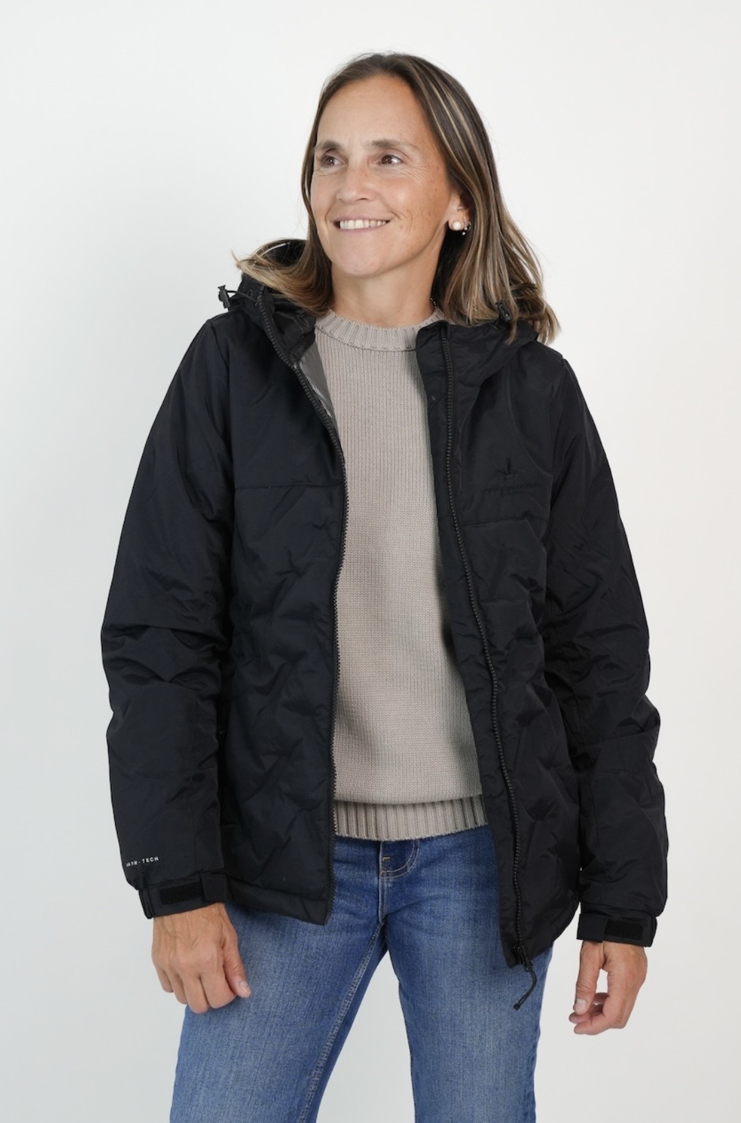 Campera Cap. Taslon Tech Silver