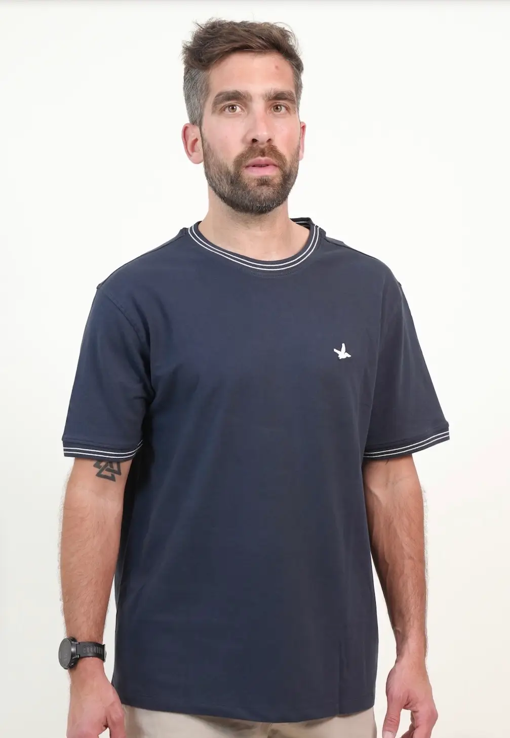 Remera Pique Con Cuello Tejido